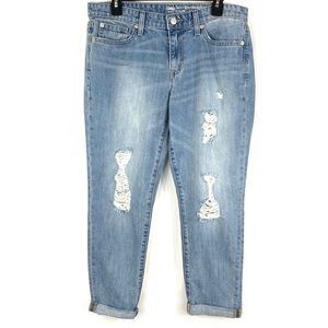 GAP Women’s Sexy Boyfriend Distressed Light Wash